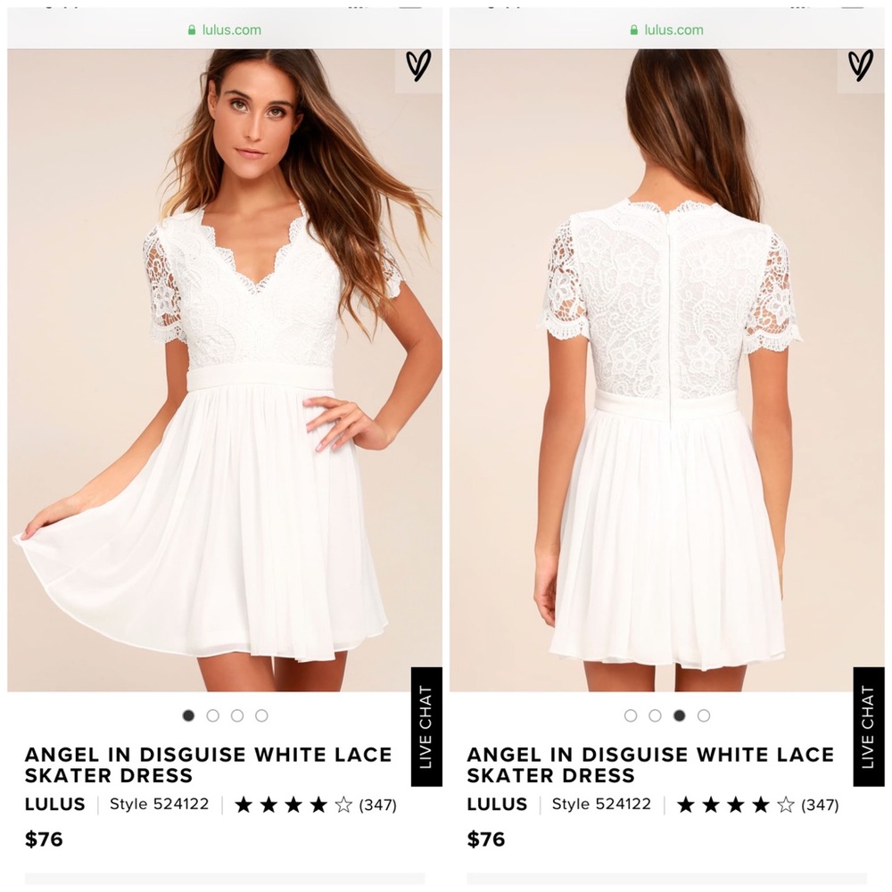 Lulus angel in disguise white lace skater dress